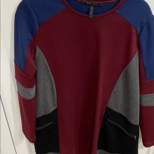 Color block maroon dress